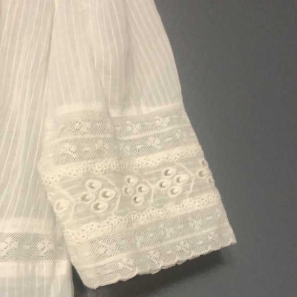 Reformation Oxford Sheer Lace Short Sleeve Button Front Maxi Dress in White - Picture 10 of 15